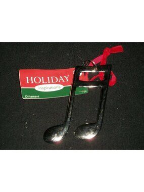 Holiday Inspiration Musical Notes Metal Christmas Tree Ornament 1/16 Note Eighth